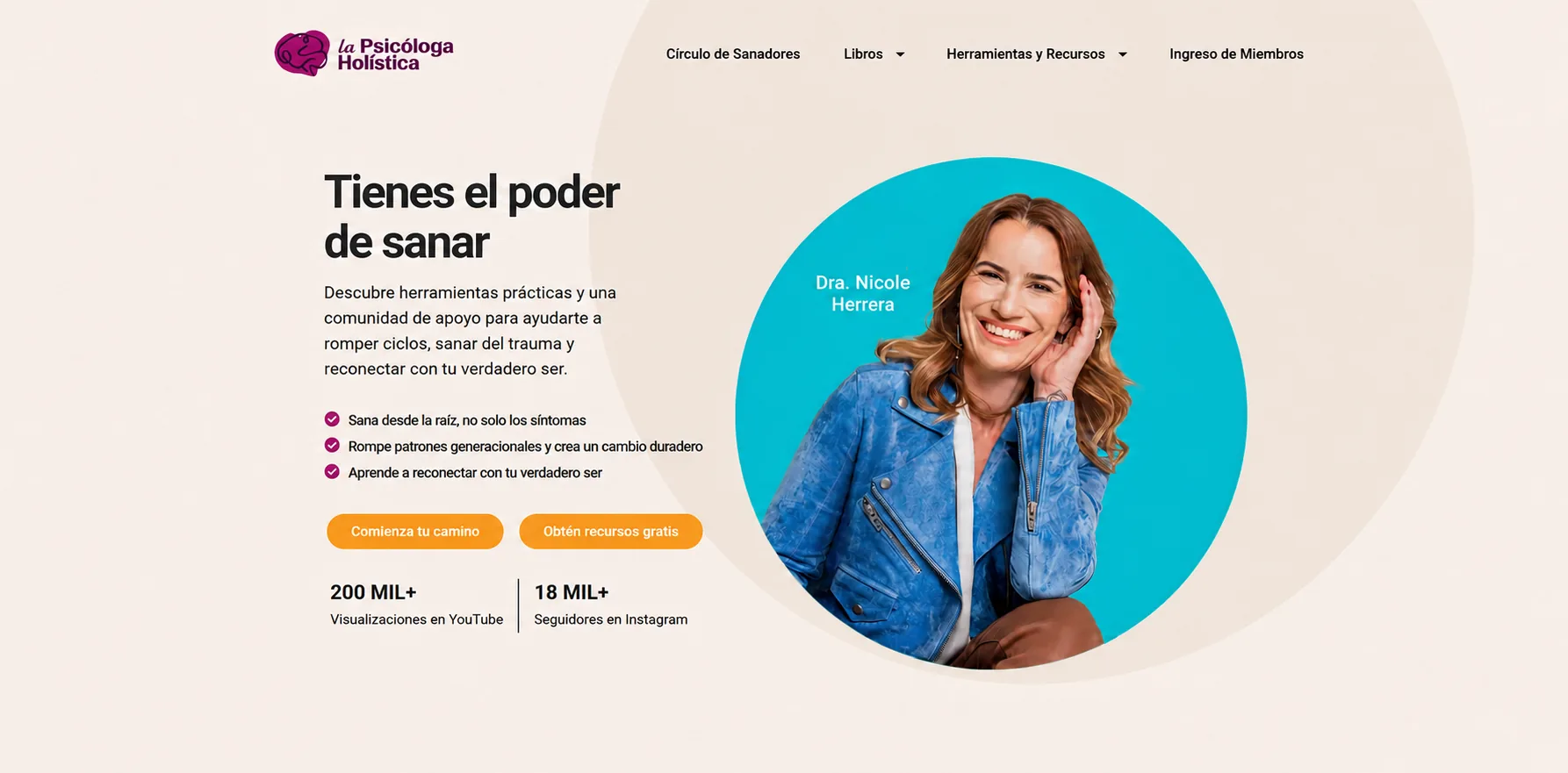 Portada principal del sitio La Psicóloga Holística
