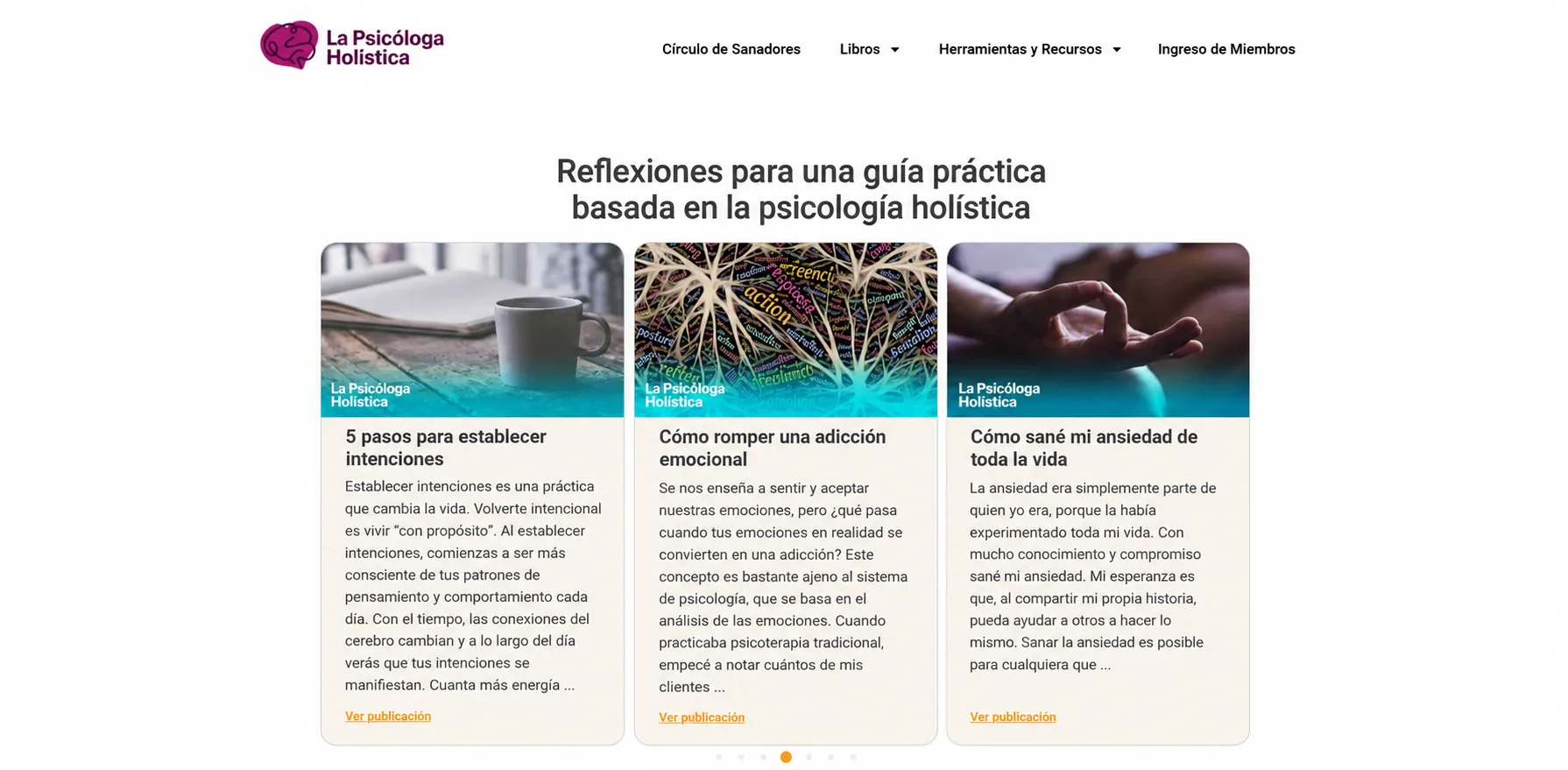 Sección de reflexiones y recursos de La Psicóloga Holística