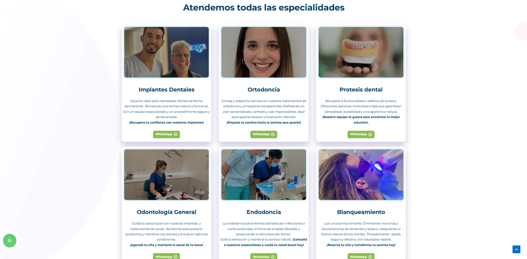 Sección de tratamientos odontológicos Dental Woda