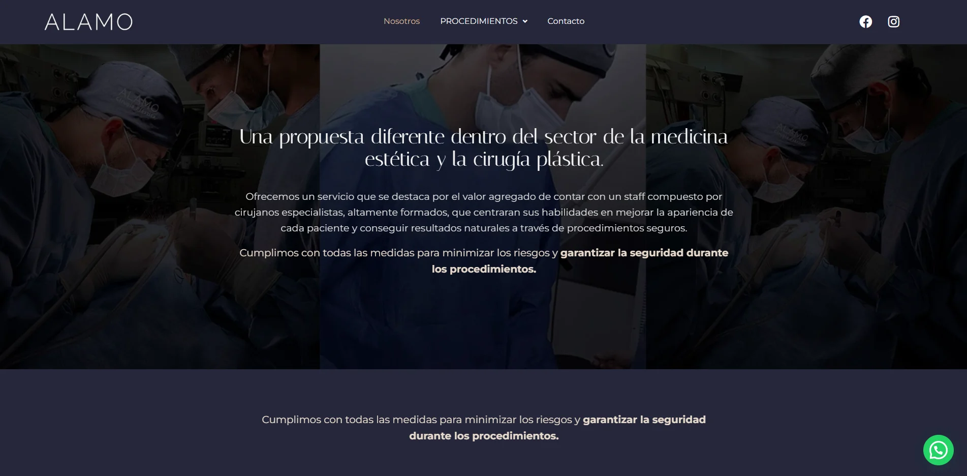 Sección institucional de Alamo Cirugía Plástica