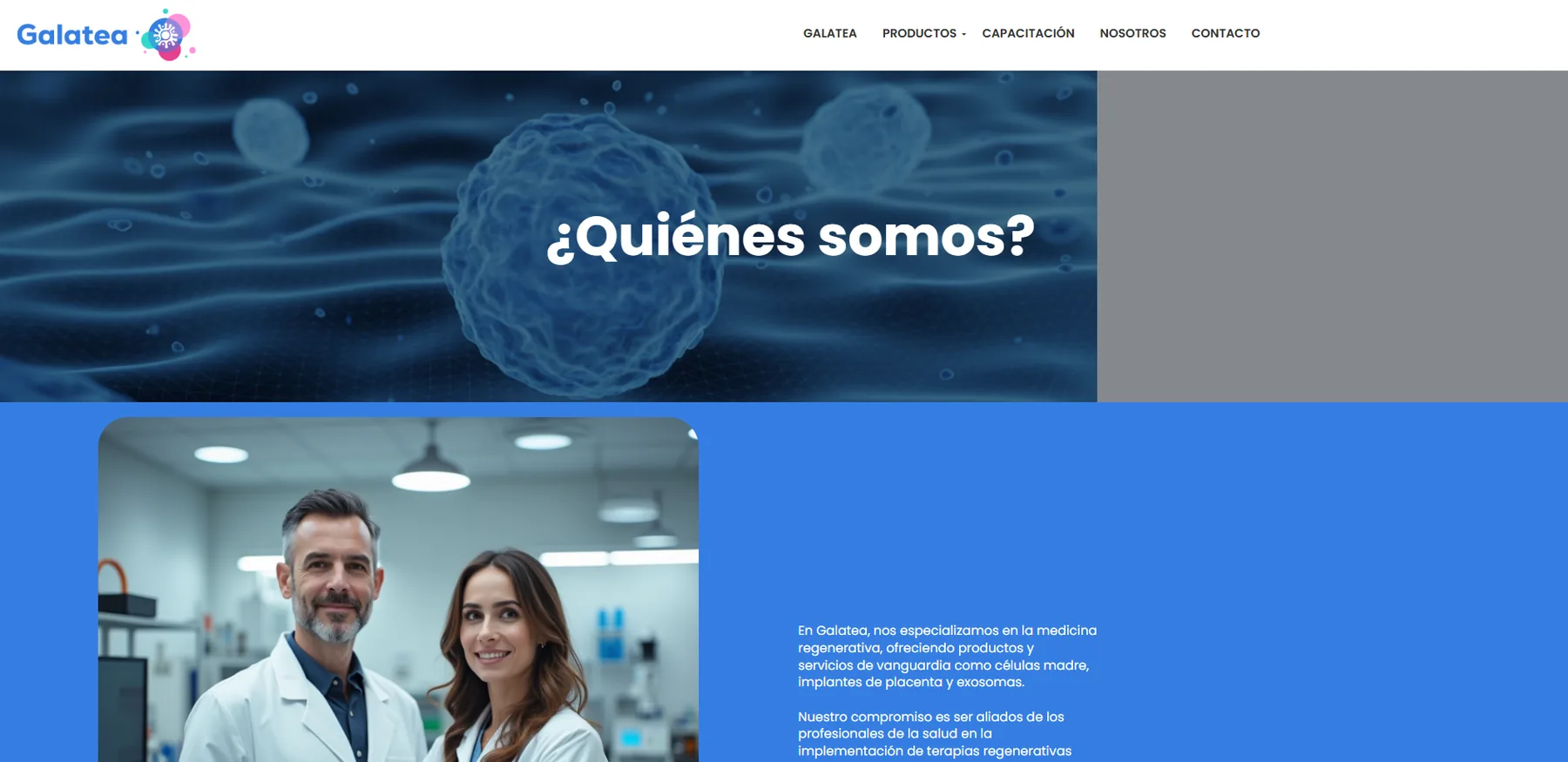 Sección quiénes somos de Galatea